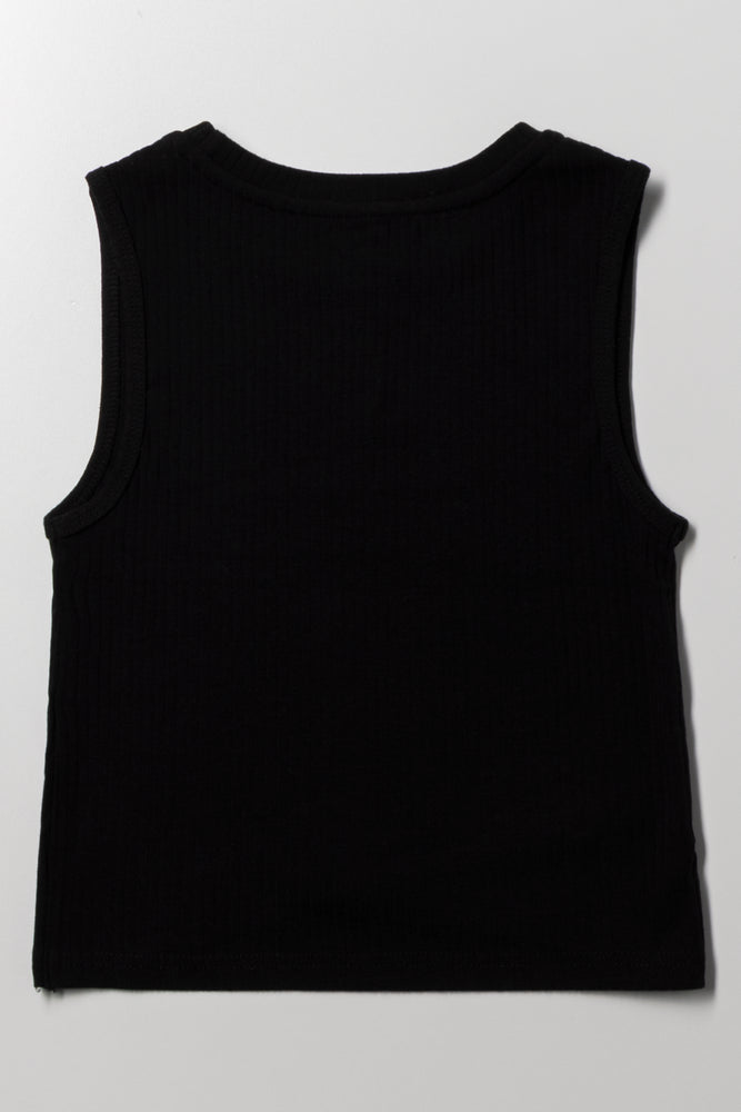 Rib Vest Black (2)