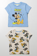 Mickey Mouse 2 Pack T-Shirts Blue And Natural