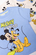 Mickey Mouse 2 Pack T-Shirts Blue And Natural (1)