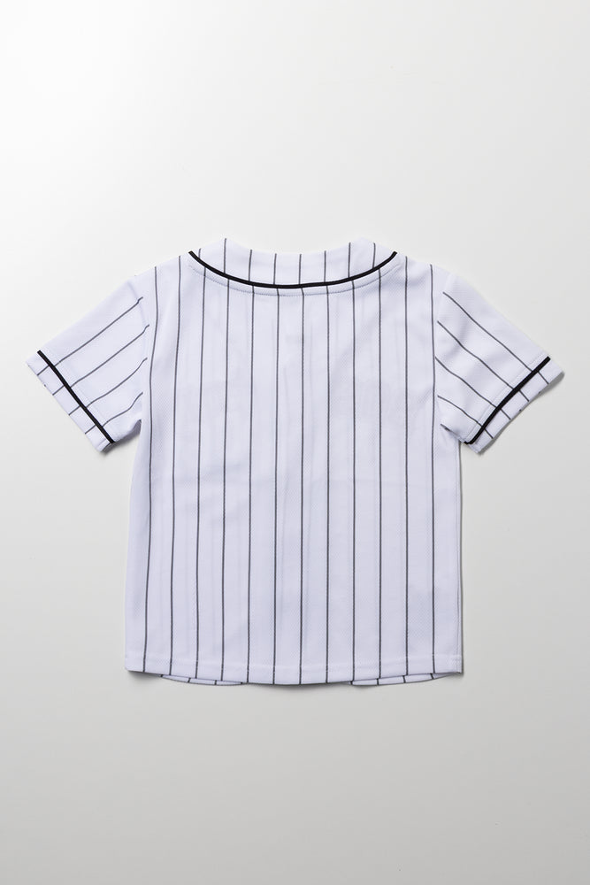 Boston Stripe Baseball Top White (2)