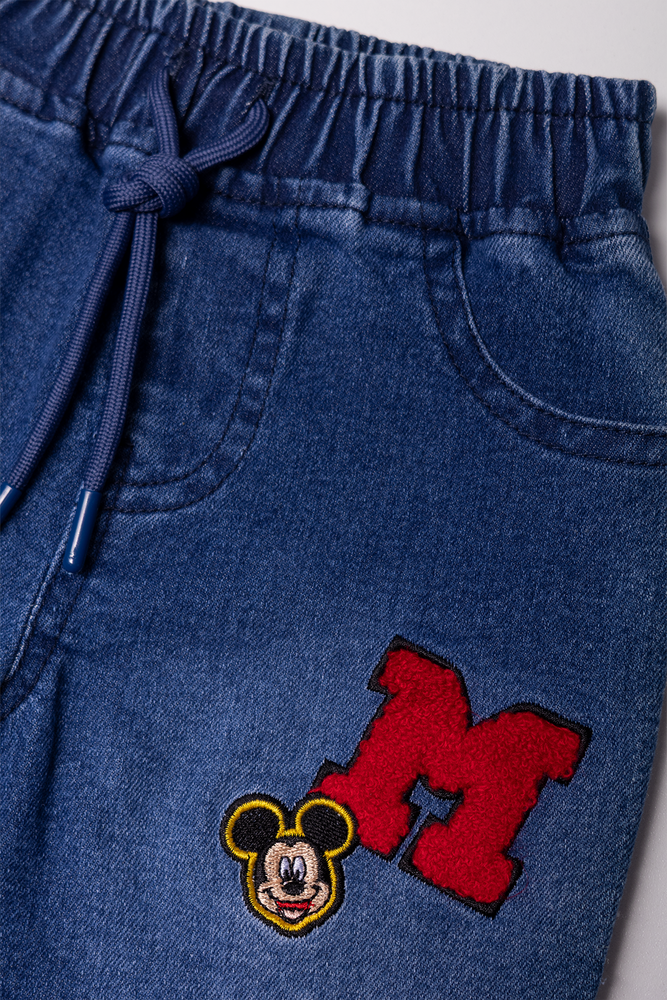 Mickey Mouse Denim Shorts Blue