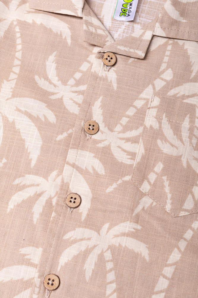 Palm Tree Shorts And Shirt Set Natural (1)