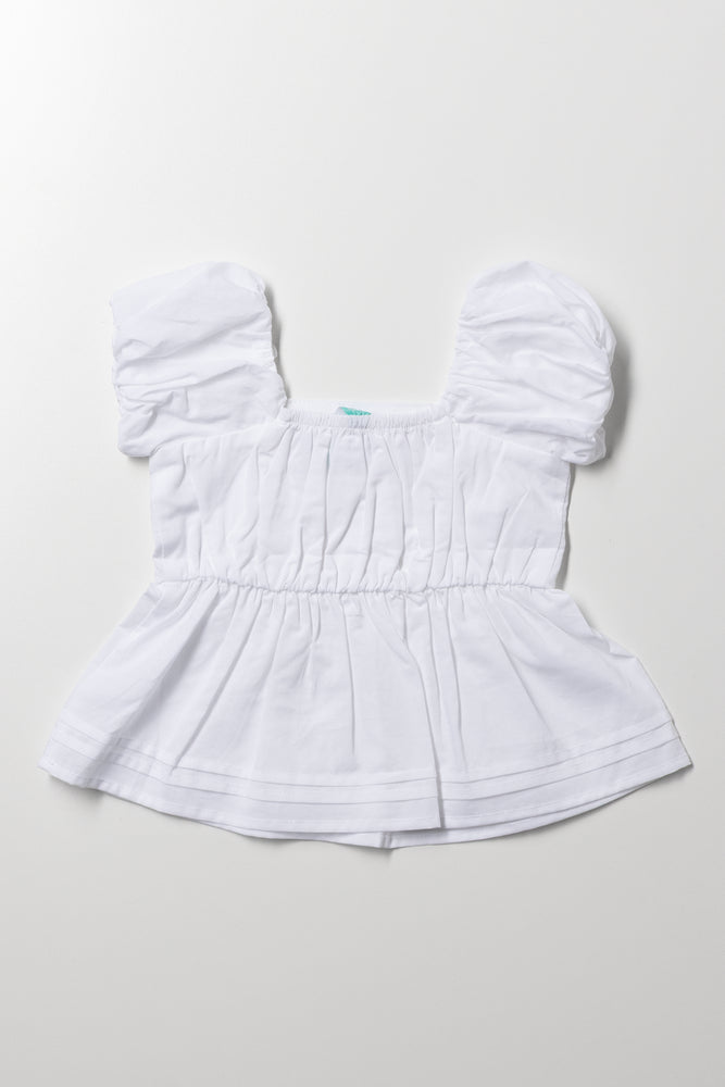 Embroided Woven Top White (2)