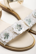 Bead Embellished Sandals Gold (2)