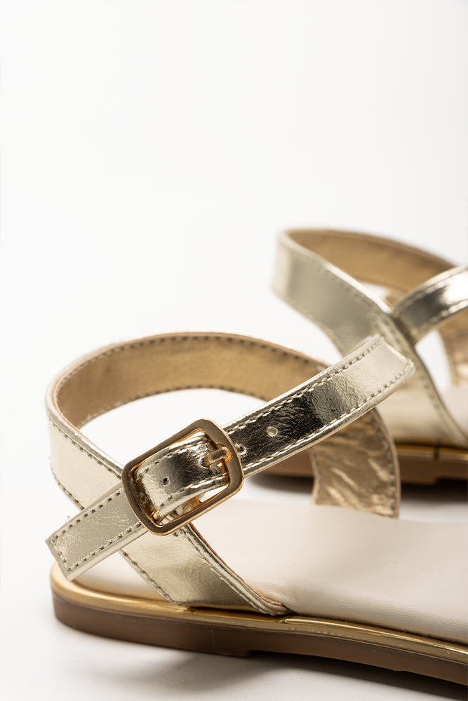 Bead Embellished Sandals Gold (3)