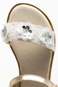 Bead Embellished Sandals Gold (4)