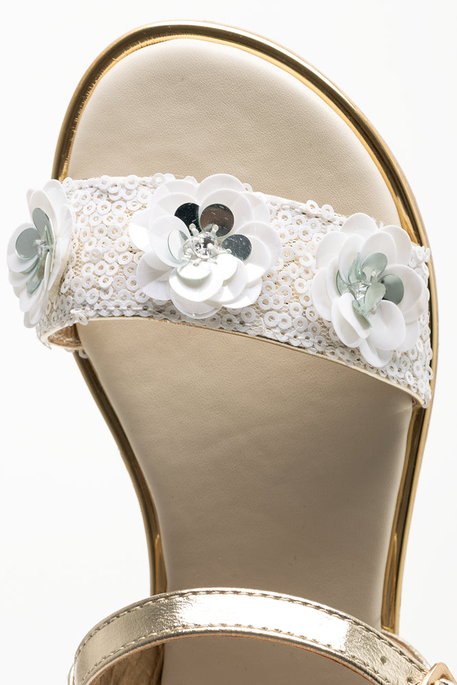 Bead Embellished Sandals Gold (4)