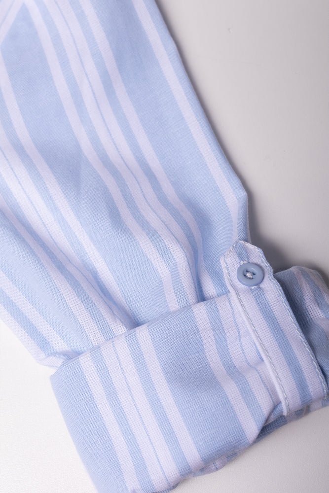 Stripe Long Sleeve Shirt Blue (2)