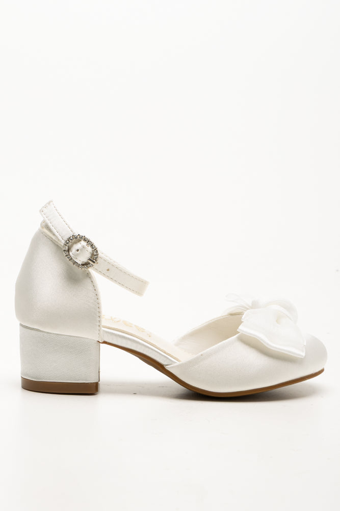 Satin Bow Heels Cream (1)