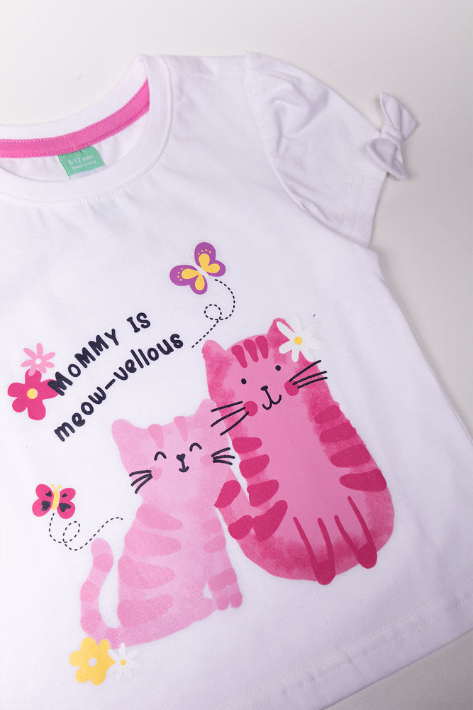 Bow Short Sleeve T-Shirt White (1)