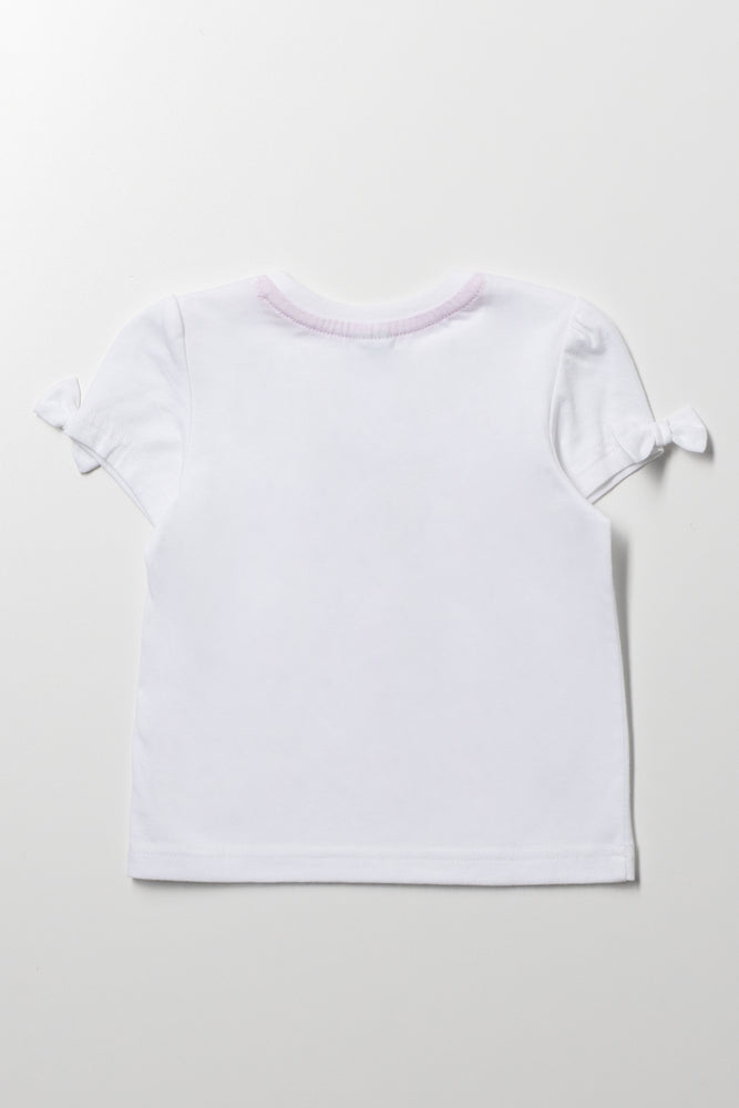 Bow Short Sleeve T-Shirt White (2)