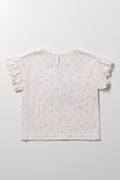 Spot Dropped Shoulder T-Shirt White (2)