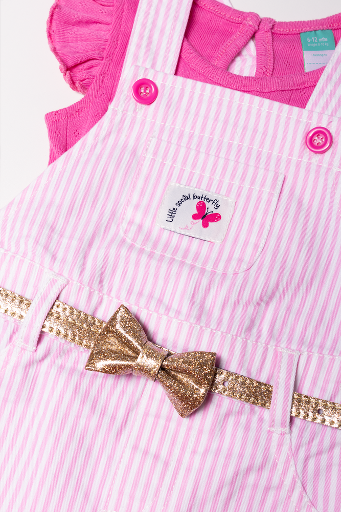 Pinafore Set With Belt Pink (1)