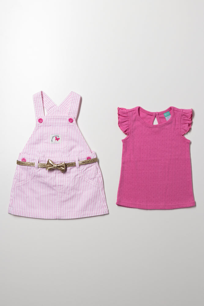 Pinafore Set With Belt Pink (2)