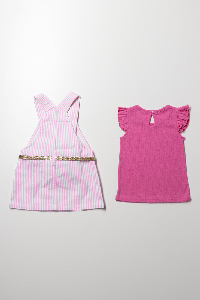 Pinafore Set With Belt Pink (3)