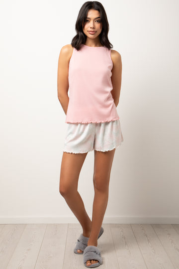 Palm Print Pyjama Set Pink