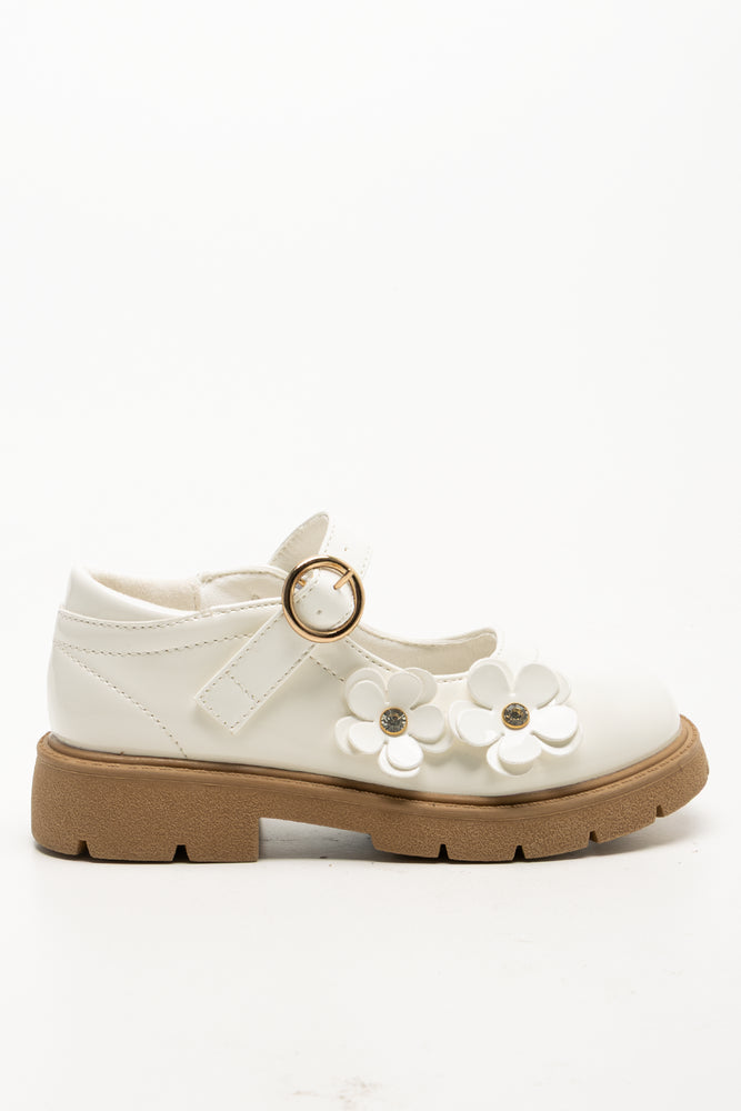 Flower Cutout Mary-Jane Shoe Cream (1)