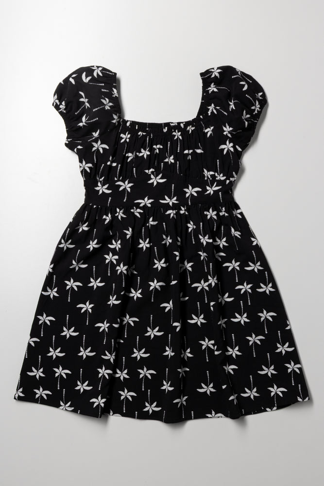 Puff Sleeve Dress Black