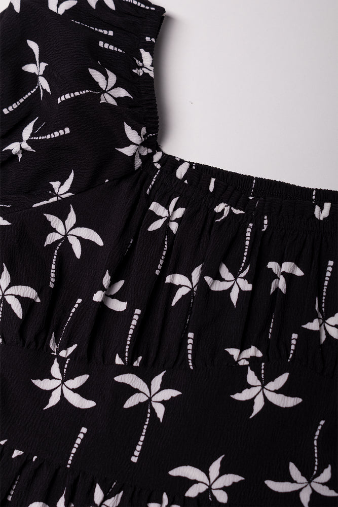 Puff Sleeve Dress Black