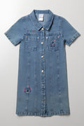 Lilo And Stitch Utility Denim Dress Blue