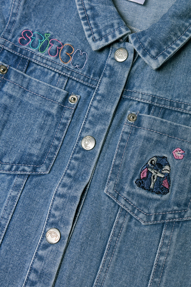 Lilo And Stitch Utility Denim Dress Blue
