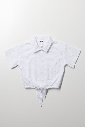 Anglaise Front Tie Resort Shirt