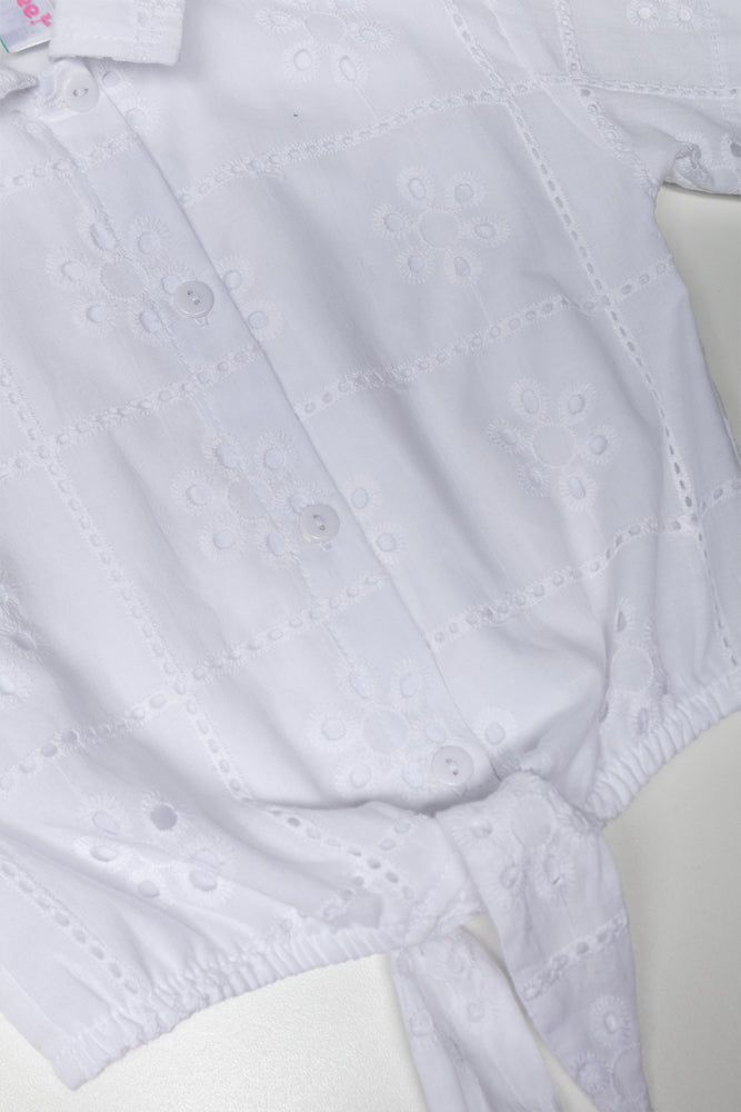 Anglaise Front Tie Resort Shirt (1)