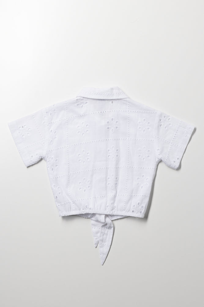 Anglaise Front Tie Resort Shirt (2)