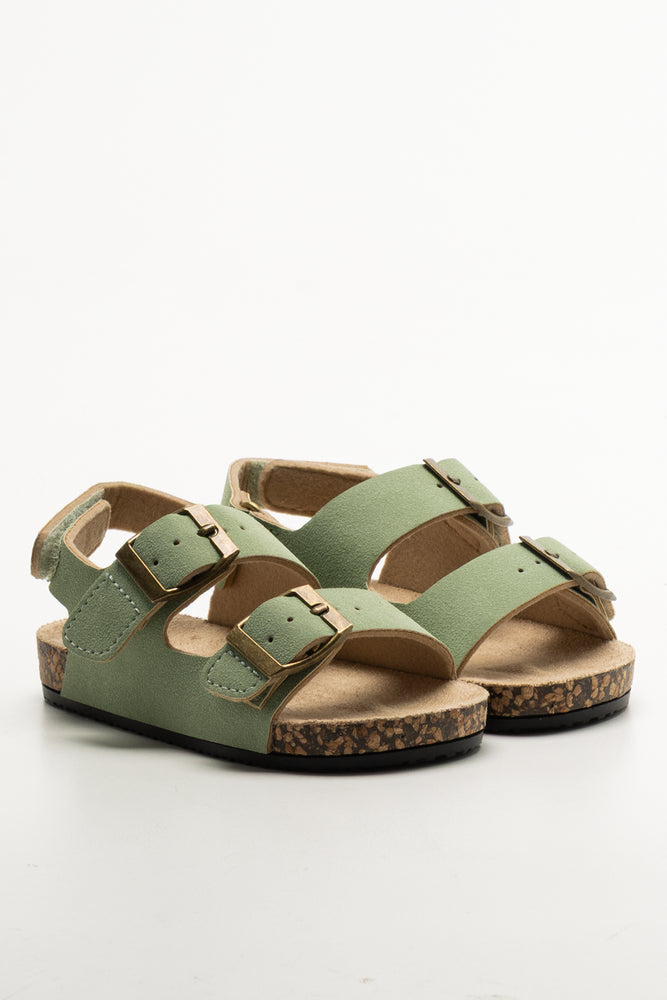 Double Buckle Sandals Green