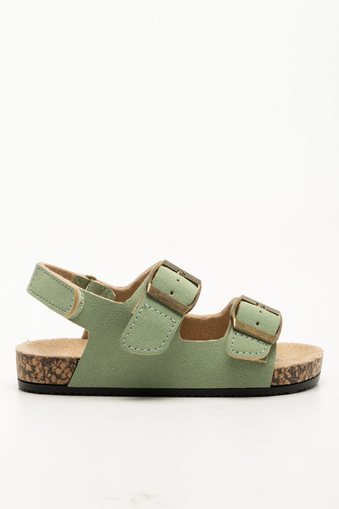 Double Buckle Sandals Green