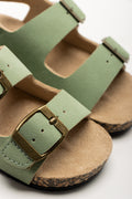 Double Buckle Sandals Green (2)