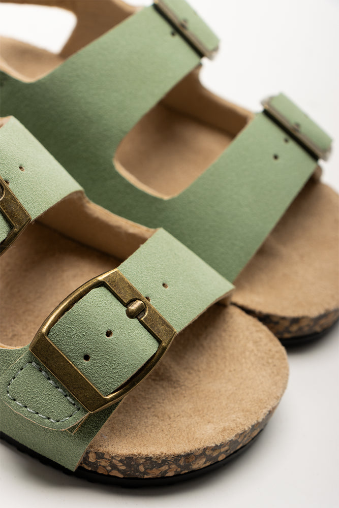 Double Buckle Sandals Green (2)