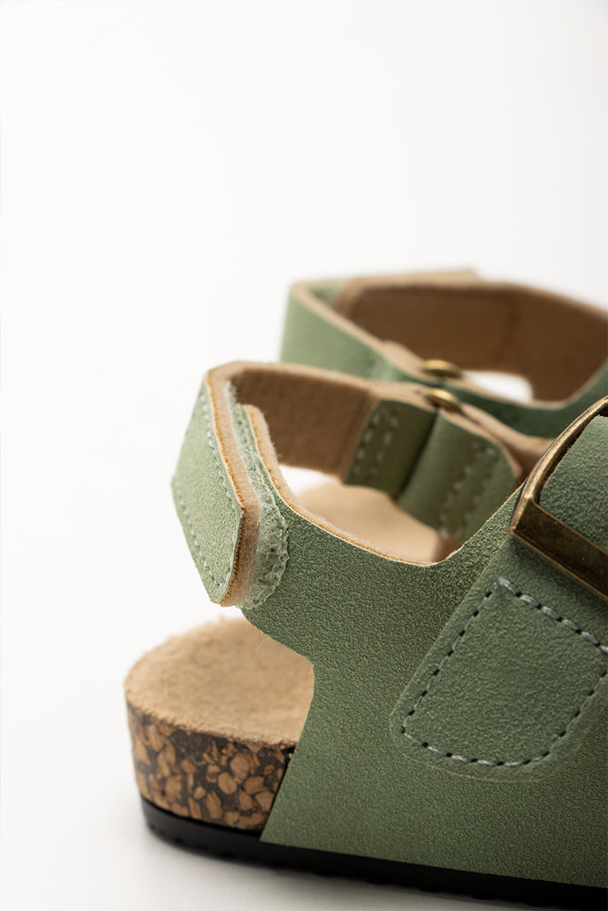 Double Buckle Sandals Green (3)