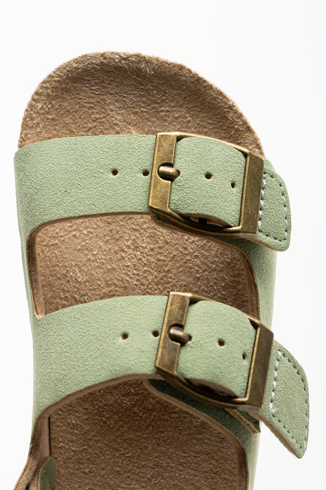 Double Buckle Sandals Green (4)