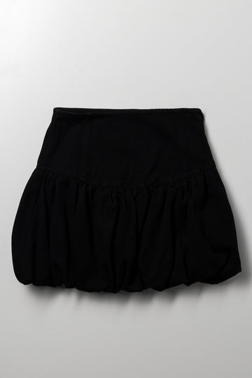 Denim Bubble Skirt Black