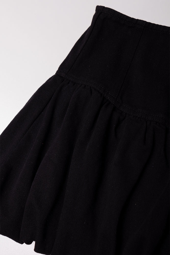 Denim Bubble Skirt Black (1)