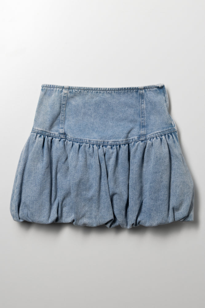 Denim Bubble Skirt Blue