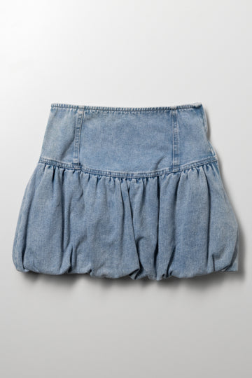 Denim Bubble Skirt Blue