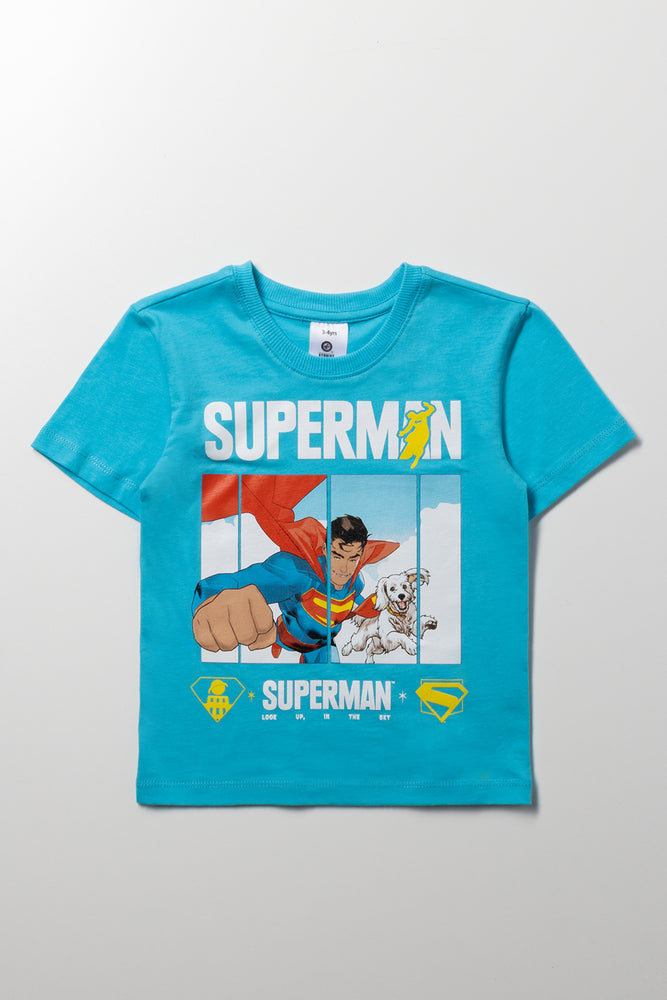 Superman Short Sleeve T-Shirt Aqua