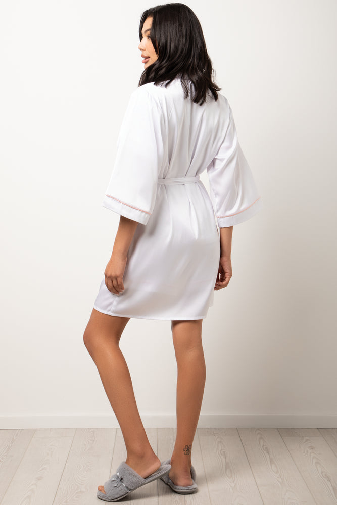 Piping Satin Gown White (2)