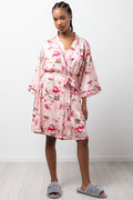 Floral Satin Gown Pink