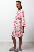 Floral Satin Gown Pink (1)