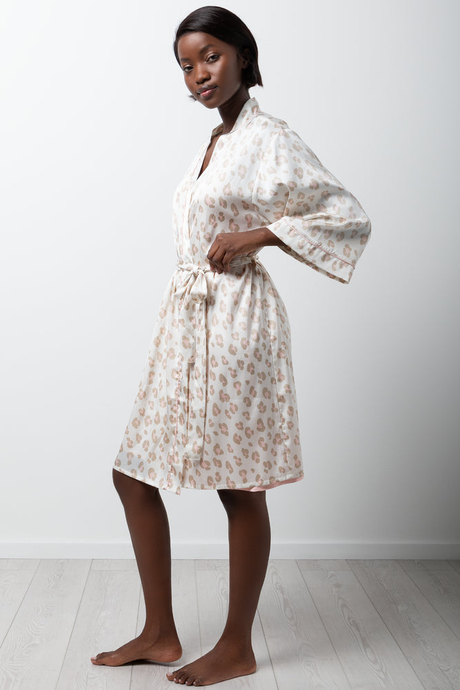 Animal Print Satin Gown Natural (2)
