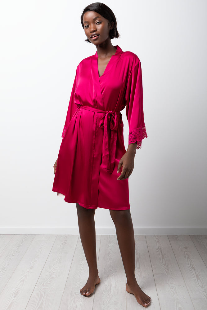 Satin Gown Dark Pink