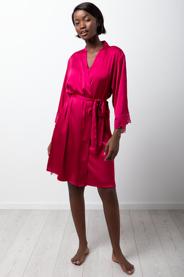 Satin Gown Dark Pink