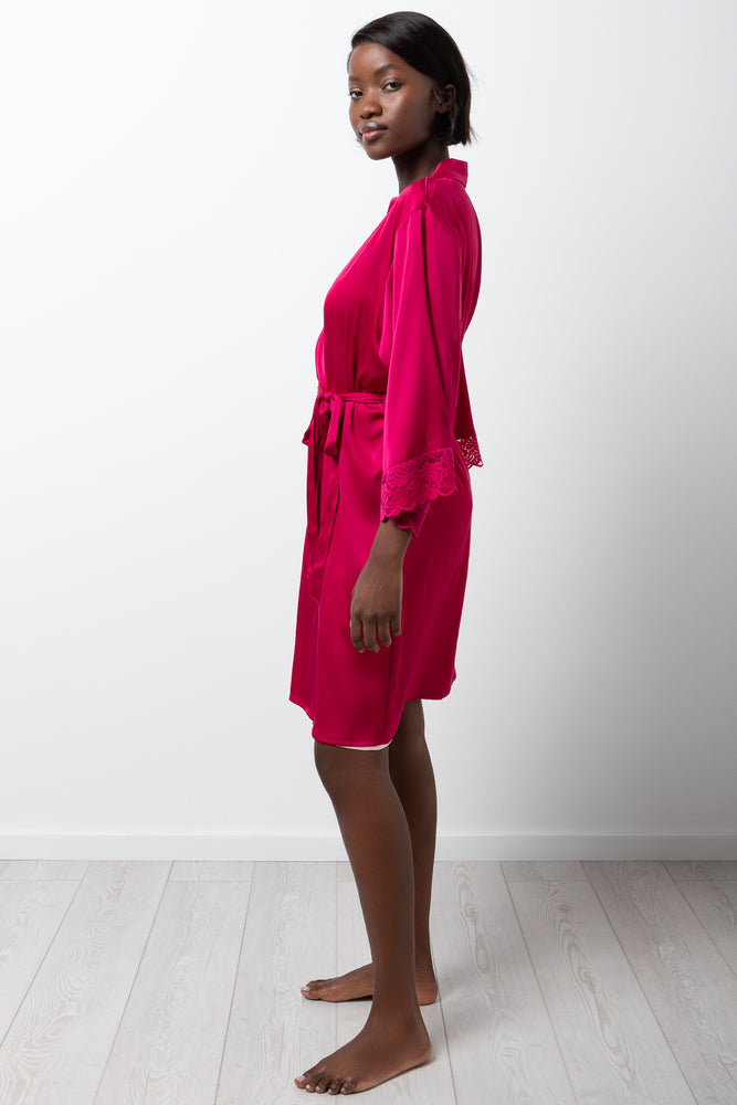 Satin Gown Dark Pink (1)