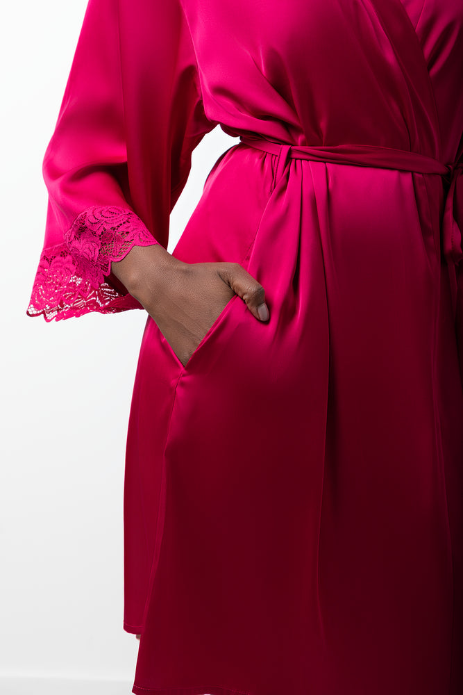Satin Gown Dark Pink (3)