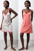 2 Pack Chemise White And Peach