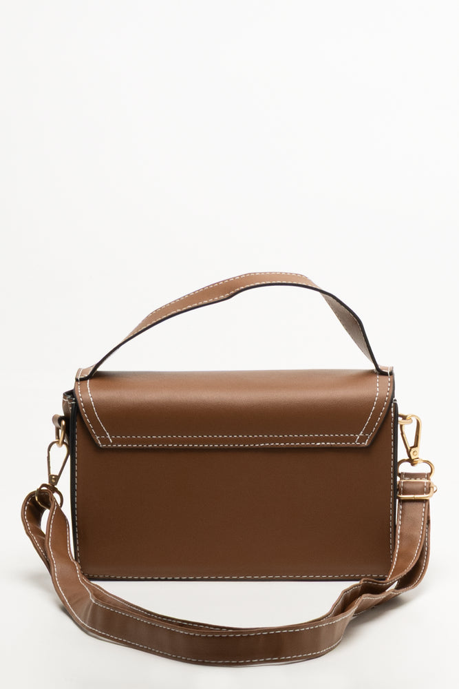 Top Handle Messenger Bag Tan (2)