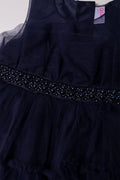 Sleeveless Layered Dress With Belt Navy (1)